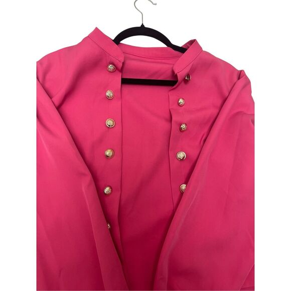 SHEIN 2X pink suit jacket, leopard cuffs - Picture 3 of 10